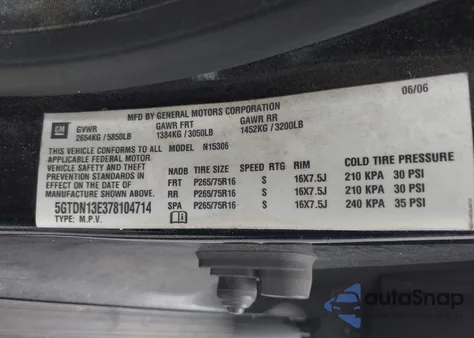 2007 Hummer H3 Suv from USA, damaged, VIN 5GTDN13E378104714